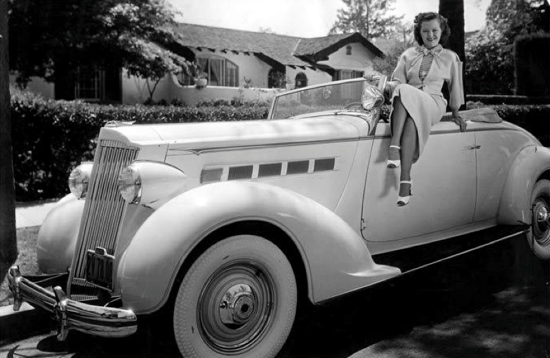 1936 Packard 120 Convertible Coupe with Actress Dixie Dunbar